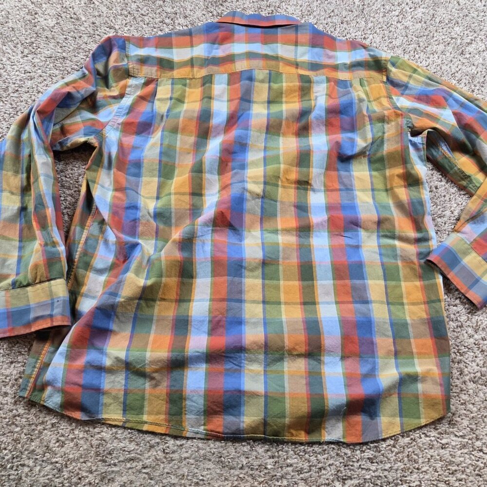 Alan Flusser Shirt Mens XL Plaid Long Sleeve Button Up Colorful Preppy - Picture 6 of 7